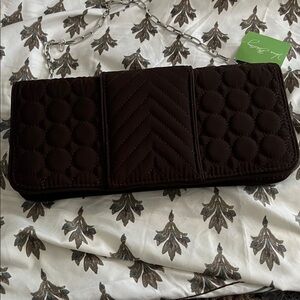 Vera Bradley Chocolate Brown Quilted Women's Clutch Bag NWT